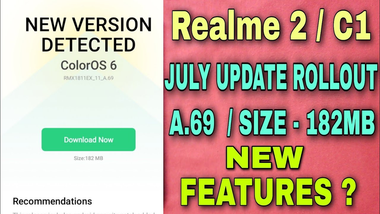 Realme 2/C1 July Update 2020 | A.69 Update | No Chinese app | What Changes After Update | Hindi |