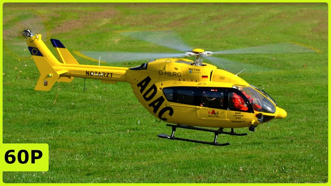STUNNING XL RC SCALEFLYING EC145 ADAC ELECTRICAL FLIGHT DEMONSTRATION