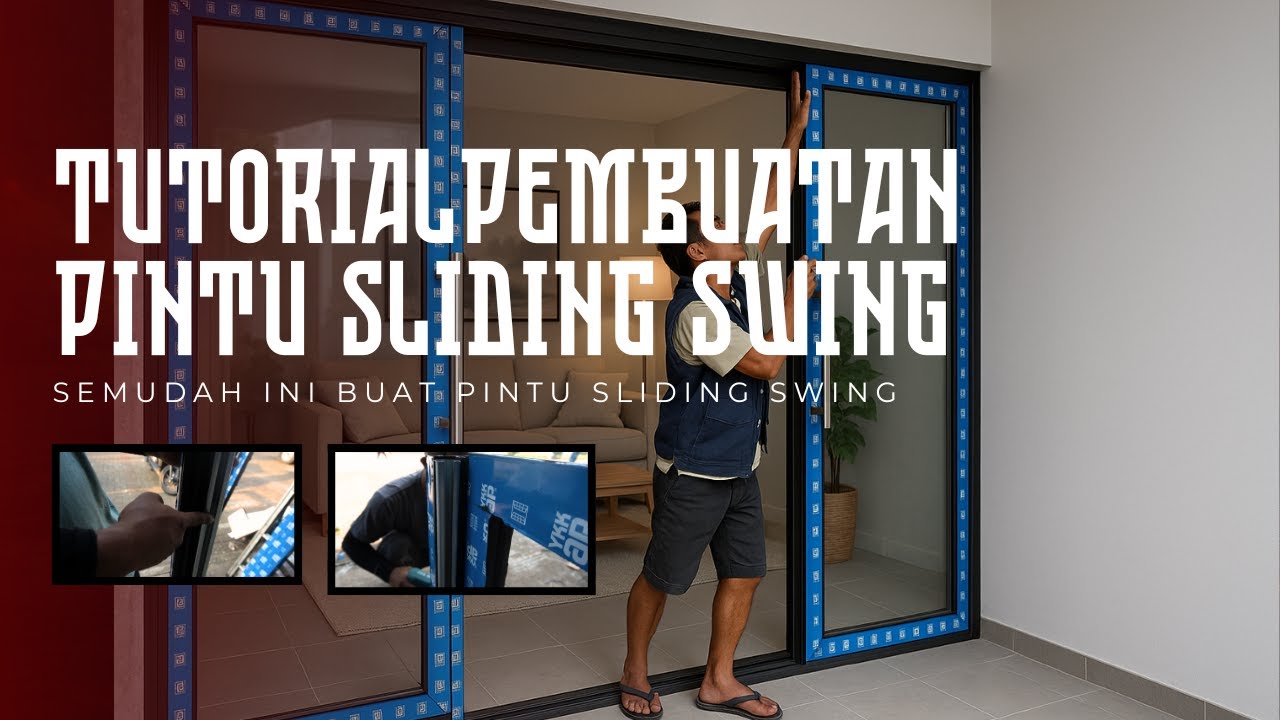 TUTORIAL BUAT PINTU SLIDING SWING ALUMINIUM‼️TERNYATA SEMUDAH INI BUAT NYA😱