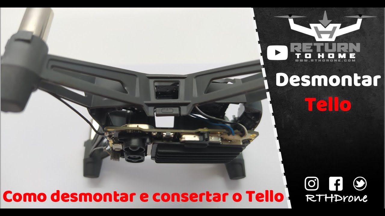 Desmontando todo o Tello e trocando o motor.