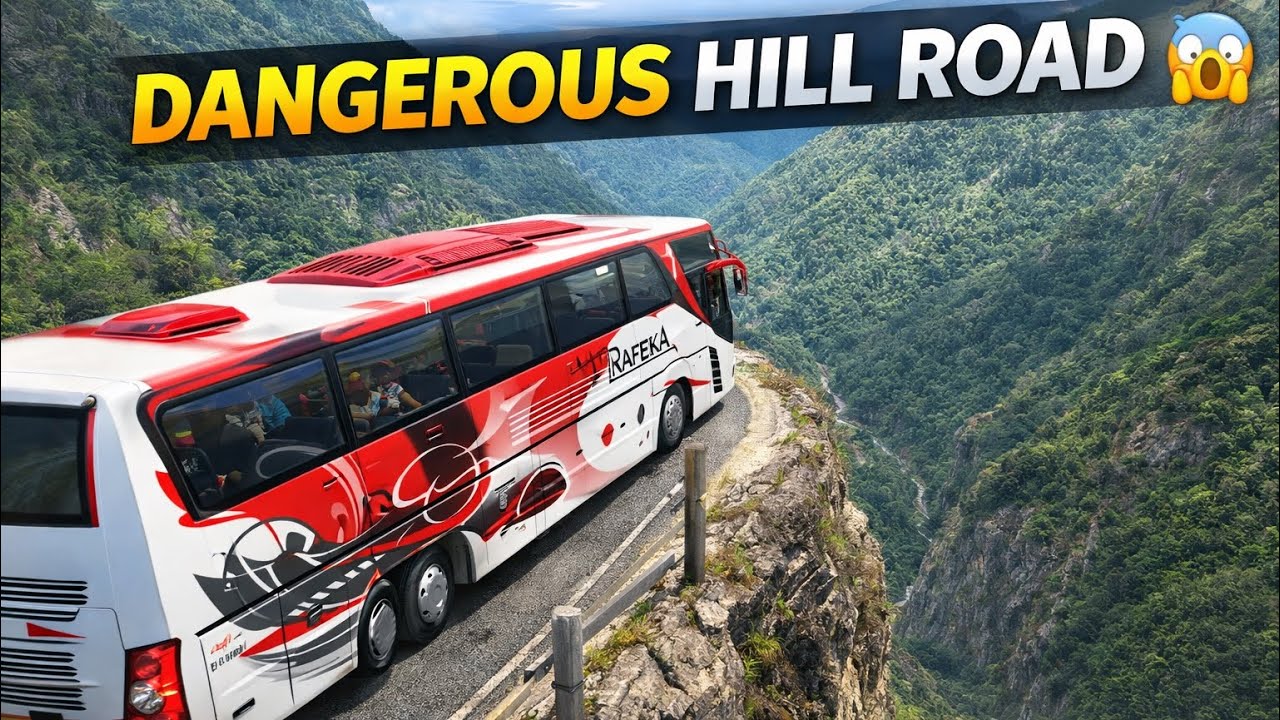 Dangerous Hill Road Bus Driving 😱 | Extreme Mountain Road Challenge | Driving Simulation Gameplay 4K