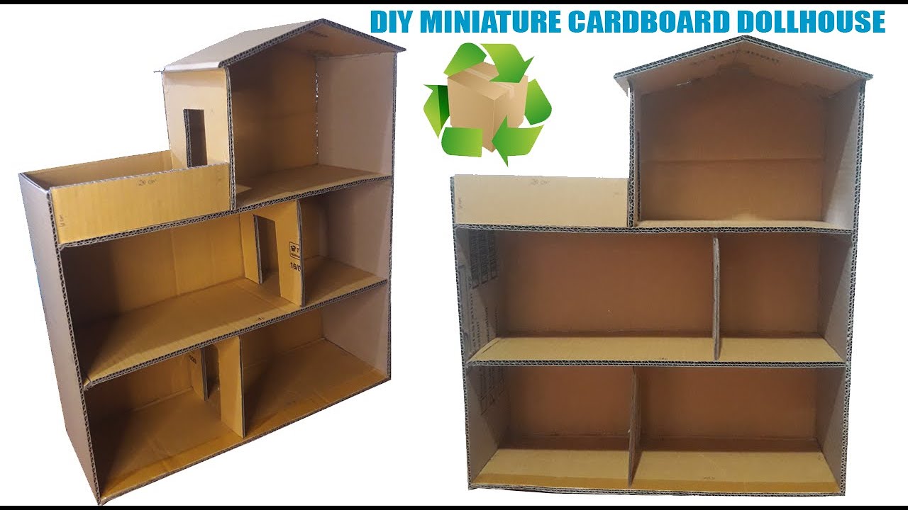 SIMPLE & EASY DIY MINIATURE DOLLHOUSE MADE OF RECYCLED CARDBOARD BOX | SAVE MONEY, SAVE ENVIRONMENT