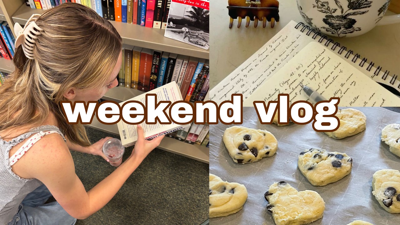 spend the weekend with me! books, studying, baking