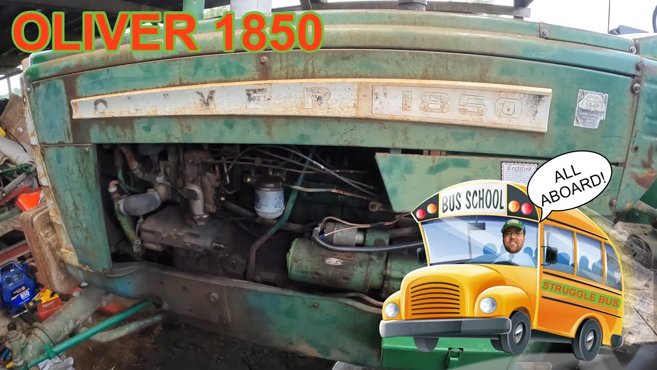 57 Year old OLIVER 1850 Diesel TRACTOR rides the Struggle Bus