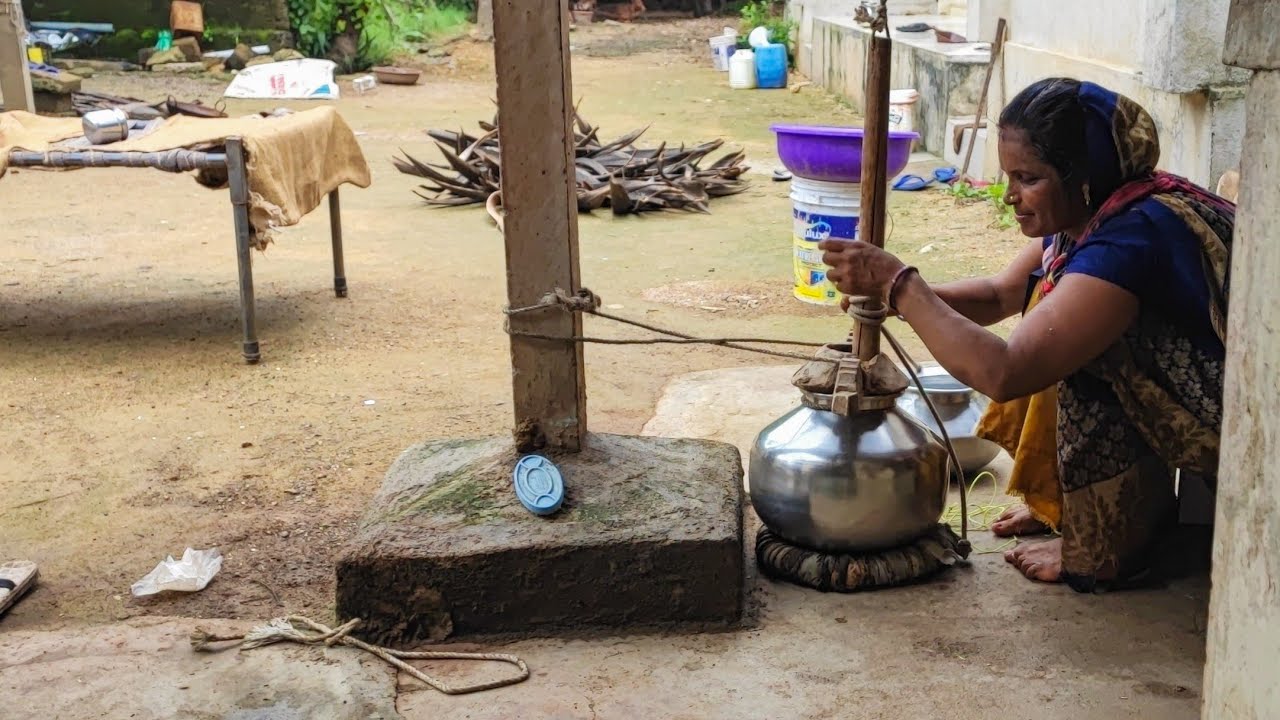 Buttermilk making in village style || Traditional way of preparing buttermilk ||