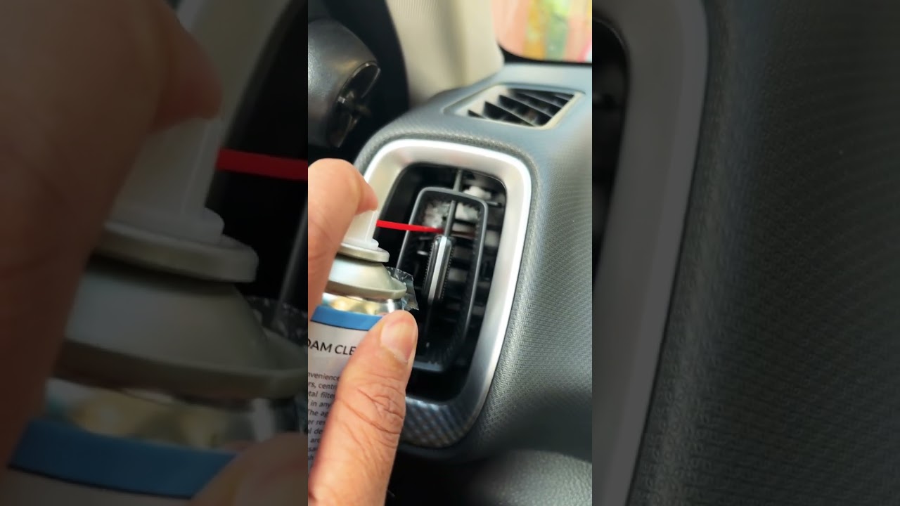 How to clean the AC vents of your car? I used this disinfectant spray in my Kia Sonet. #automobile