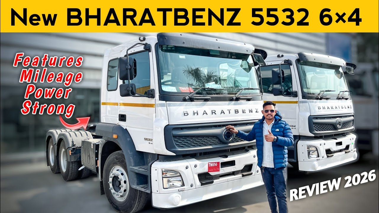 India’s Powerful 6×2 Truck 🚛 BharatBenz 5532 Review | 320HP Luxury + Mileage | Star Rides