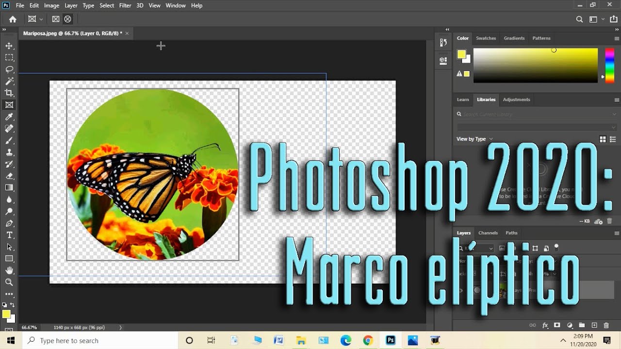 Como cortar una imagen en forma circular en Photoshop 2020