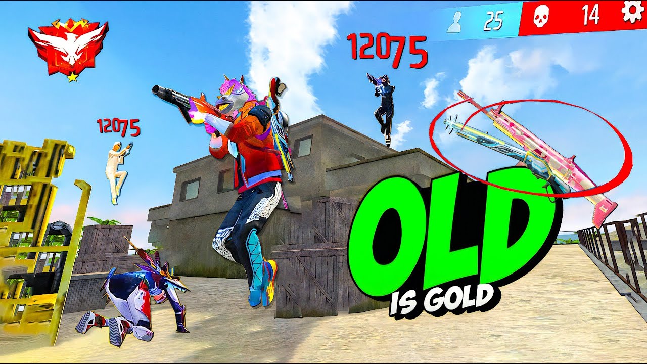 Best Fight In Bullseye with Old Gun Skins 🔥 Op 1 Vs 4 Gameplay 😱 Free Fire