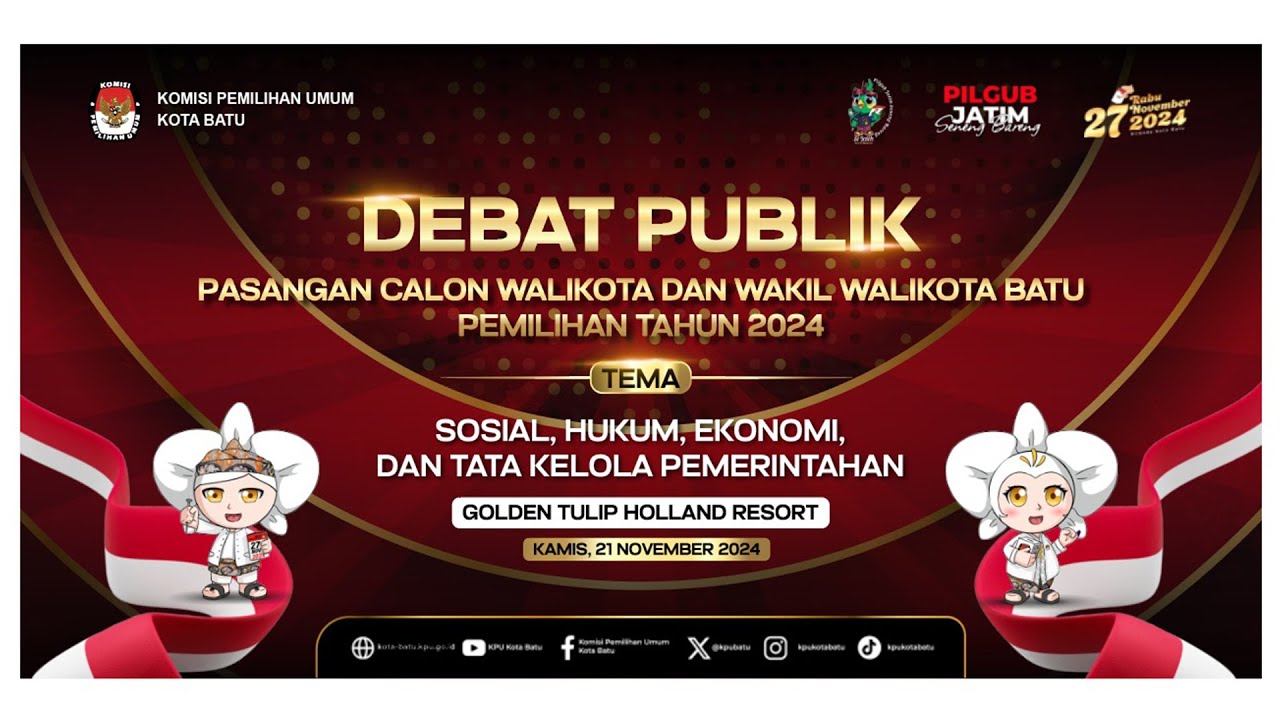 DEBAT PUBLIK KETIGA CALON WALIKOTA DAN WAKIL WALIKOTA BATU PEMILIHAN TAHUN 2024