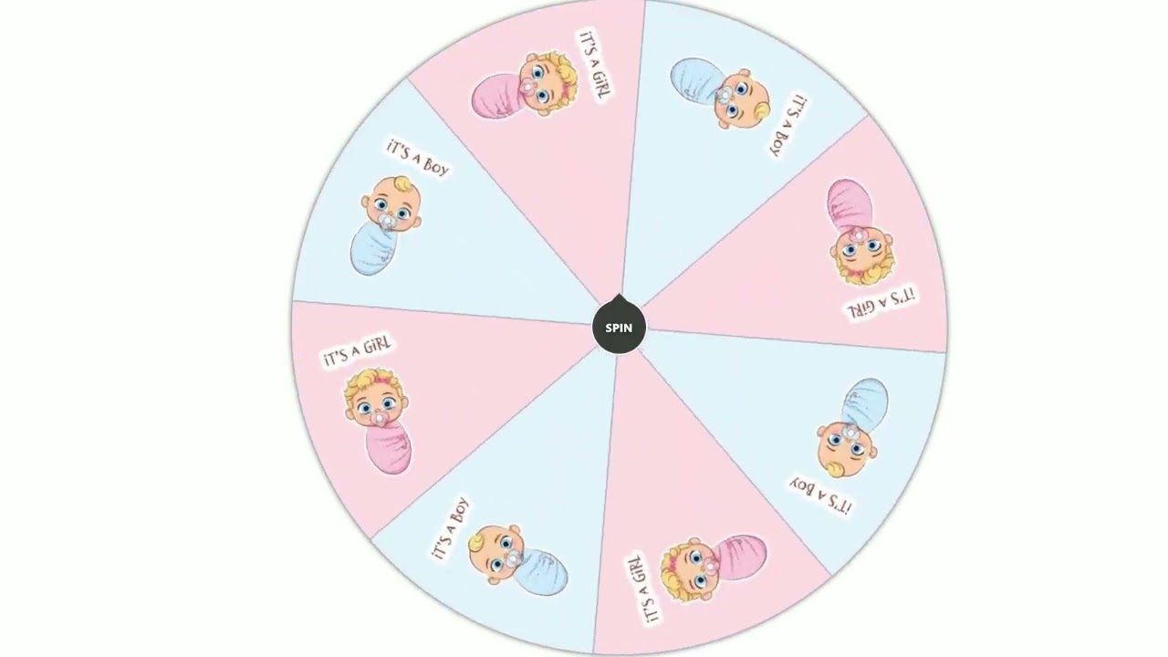 Baby gender reveal: Wheel of fortune