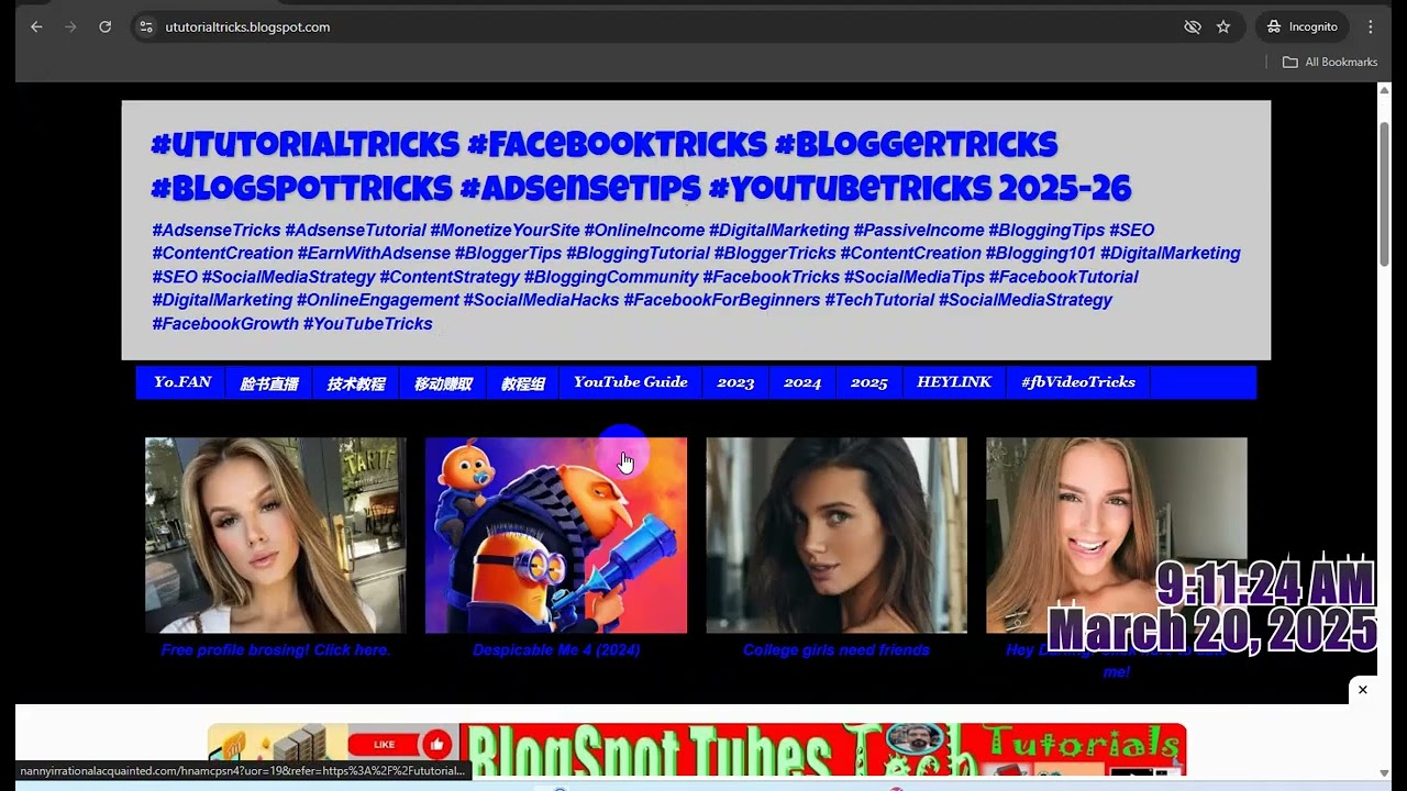 Blogging Tutorial 35 For Earning Create onclicka 300X100 Banner Spot Ads Setup on Blogger site