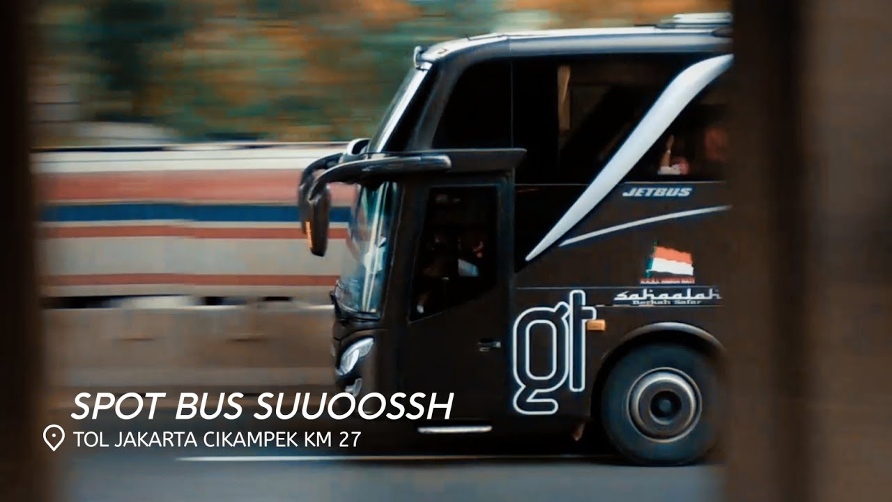 Suuoooshhh...!!! Spot bis ngebut Melesat di tol jakarta - cikampek km 27