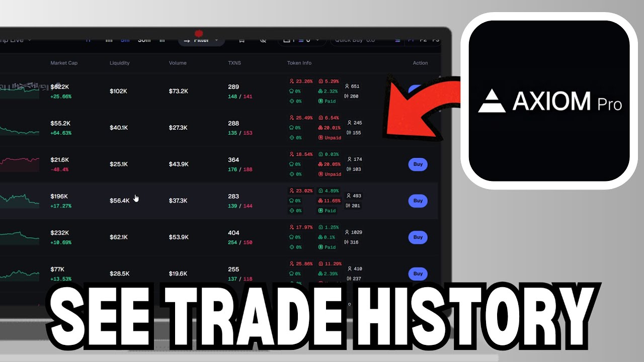 How To See Trade History On Axiom Pro (2025)