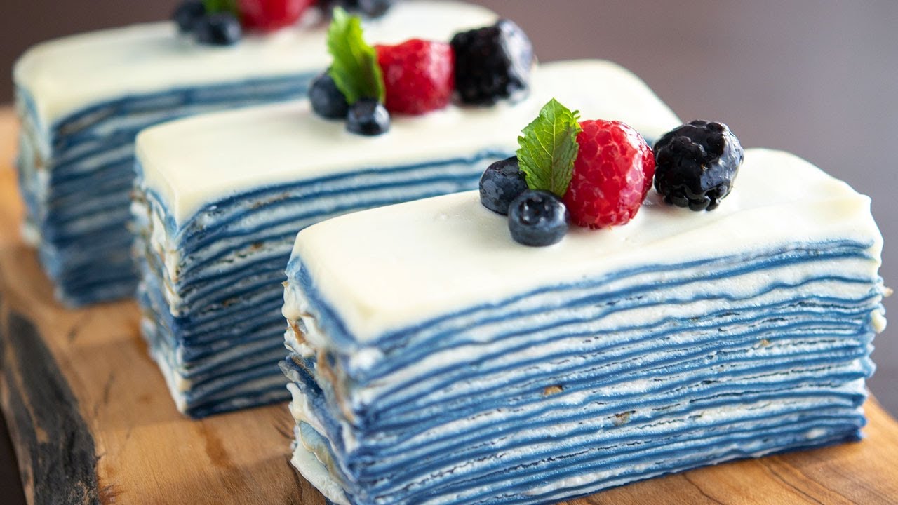 ASMR Cooking / How to make Summer Mille-Crepe with White Chocolate Cream