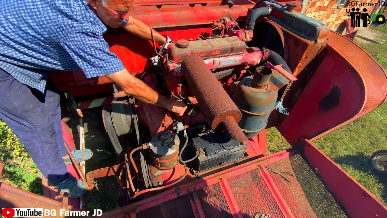 4K ✅ WILL IT START? 🔥1966 🔥Massey Ferguson 87 Harvester 🔥Old Timer Start Engine 🔥 MF 87 🔥Harvesting