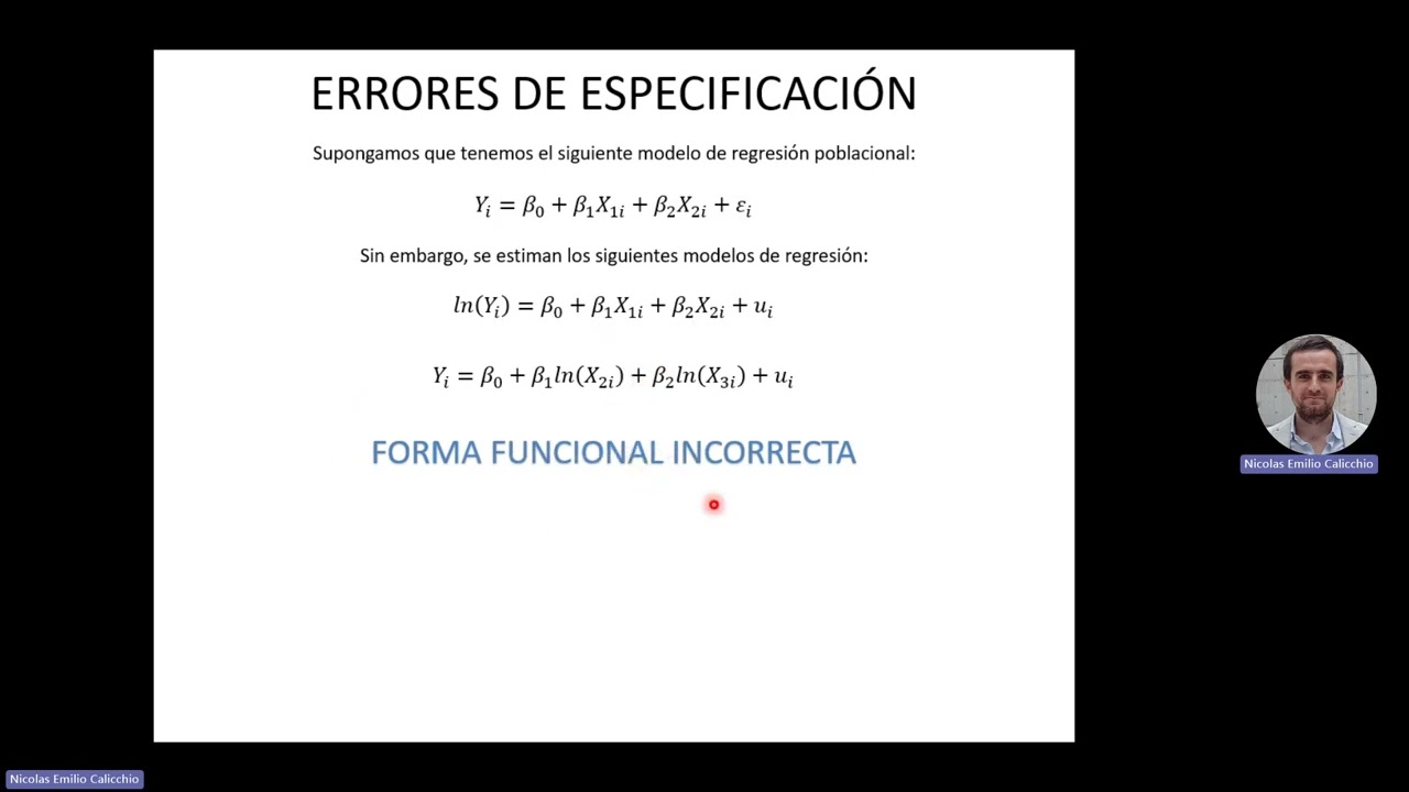 Introducción a errores de especificación en el modelo de regresión