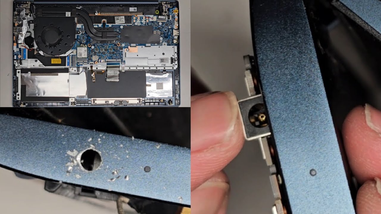 Lenovo IdeaPad 5 15ITL05 No Power Not Charging Via USB C Hidden Charge Port Reveal Drill Hole Repair