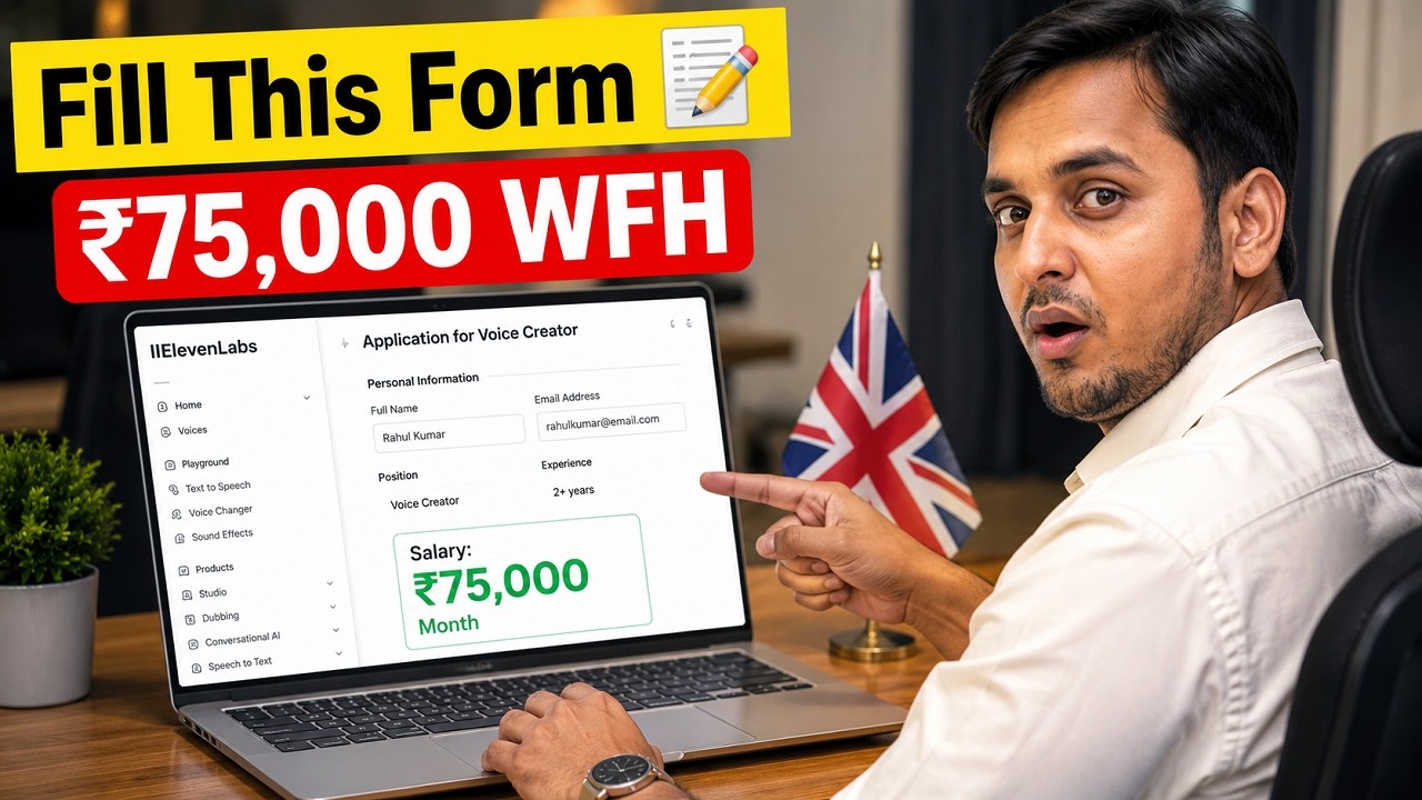 🔥 ₹75000/Month! 😲 London Company Fully Work From Home Job | Elevenlabs Recruitment