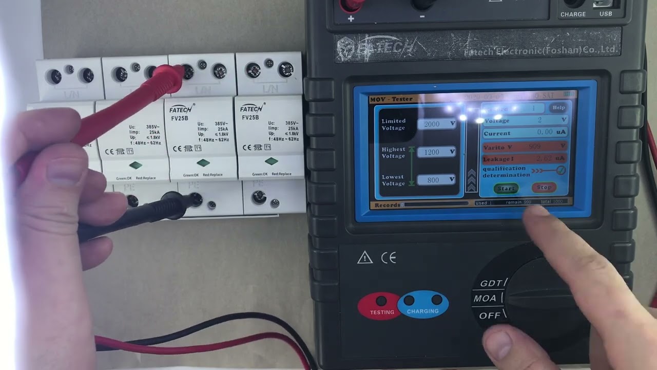 FPT18-I's test of spark gap SPD during factory quality inspection