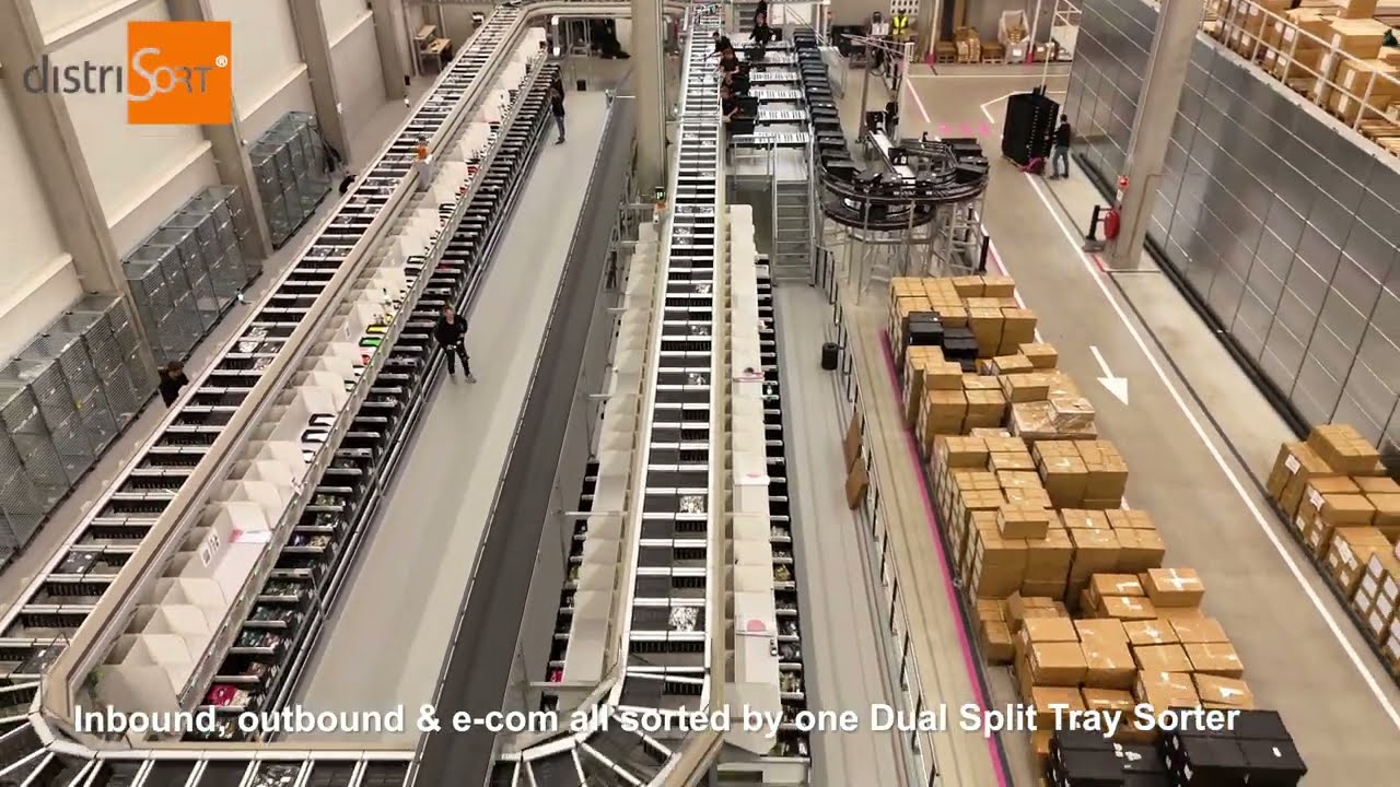Inbound, outbound, e-commerce and returns sorting for Norah with a Dual Split Tray Sorter