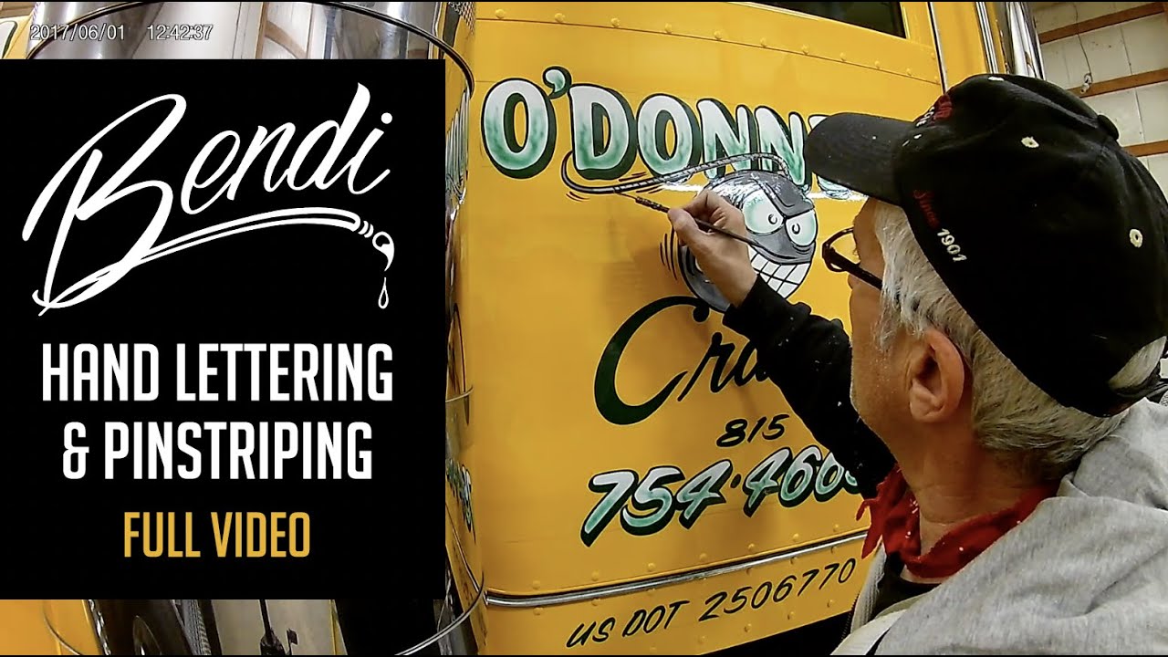 Hand Lettering and Pinstriping Logo Painting - Full Video