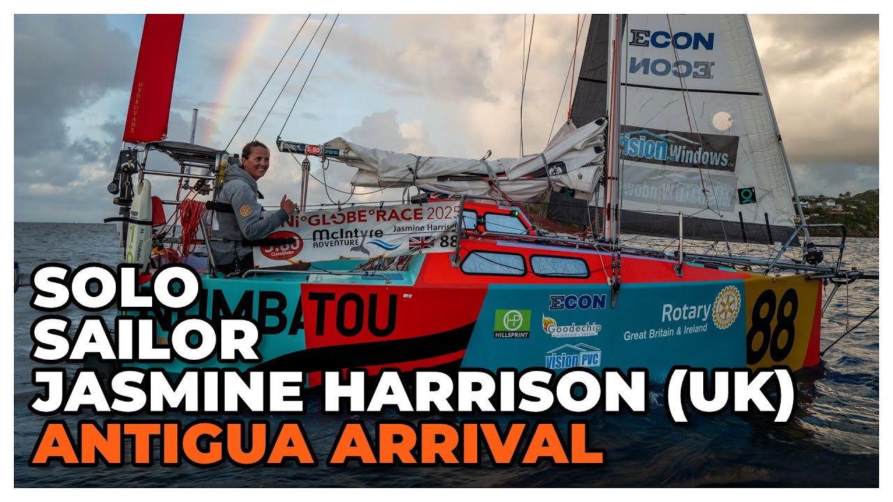 Solo Atlantic Sailor Jasmine Harrison (UK) arrives in Antigua: Globe 580 Transat