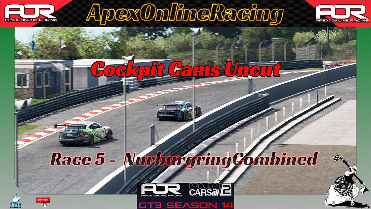 PCars2|Cockpit Cams Uncut| ApexOnlineRacing |PS4 GT3 Tier 3| Season 14 |Race 5| Nurburgring Combined