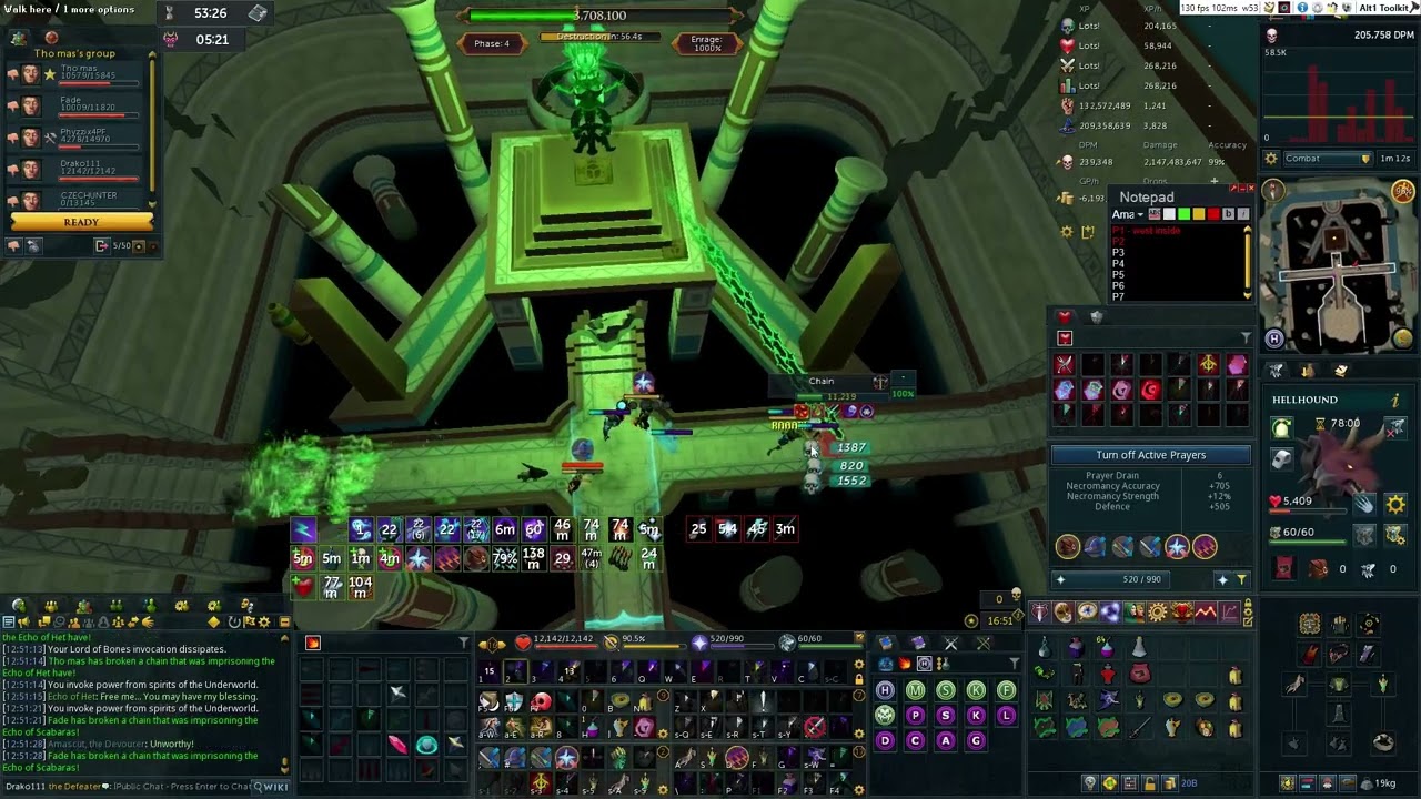 [11:43] - 1000% Amascut HM - T100 Necro/Jas book/Hellhound/Devourer's Nexus