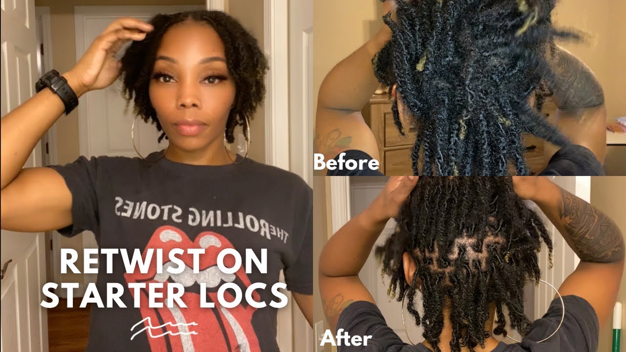 Retwist With Me! DIY Retwist on Starter locs using Aloe Vera gel! Fresh Retwist!