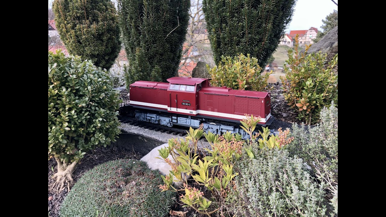 LGB Gartenbahn - Erste Fahrt 2020 - Winterschäden beräumen mit dem Harzkamel