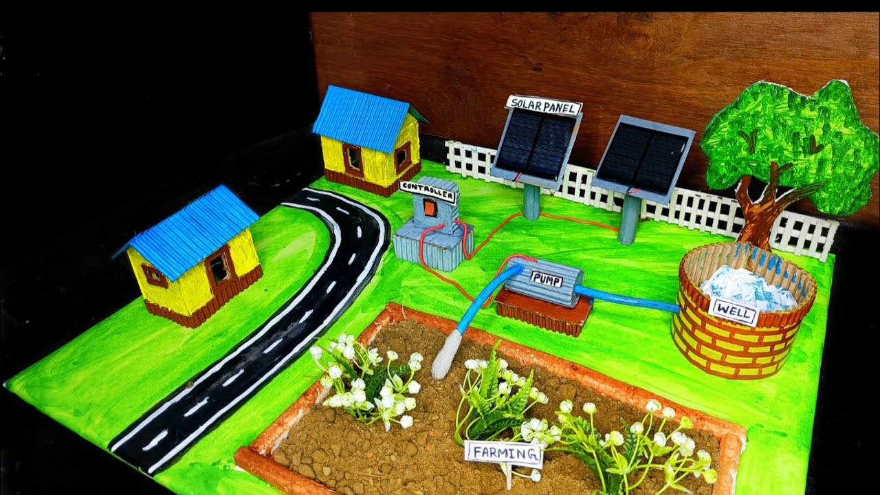 drip irrigation system working model || solar power irrigation system working model