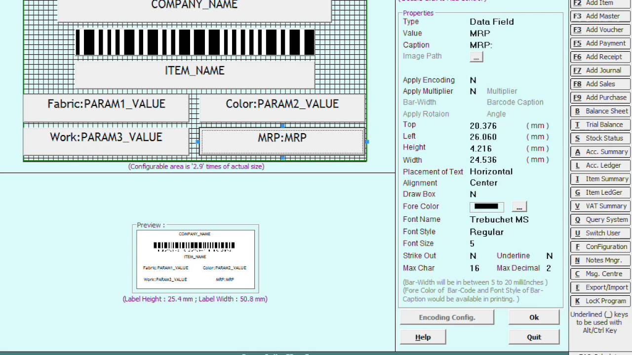 Item Barcode Printing in BUSY (Hindi)