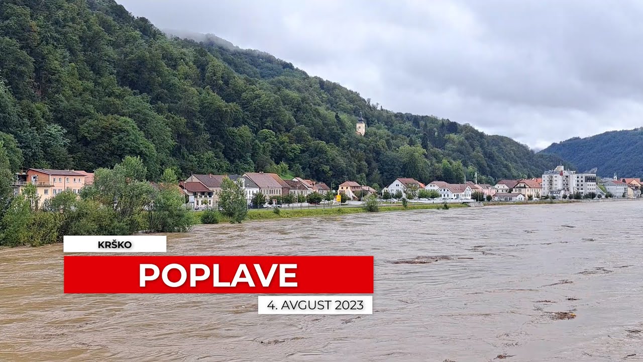 Visok vodostaj Save v Krškem v petek ob 17.45 uri