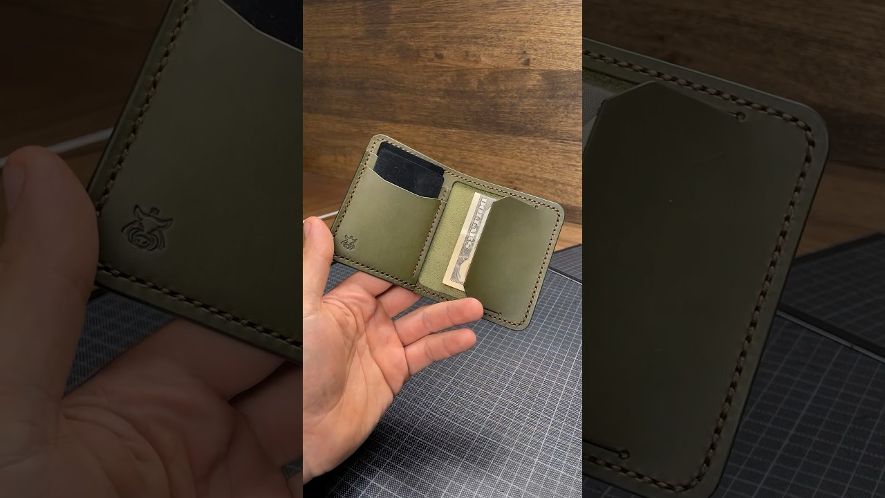 Making leather mini wallet &ldquo;Bramble V2&rdquo;💵💳 #leathercraft
