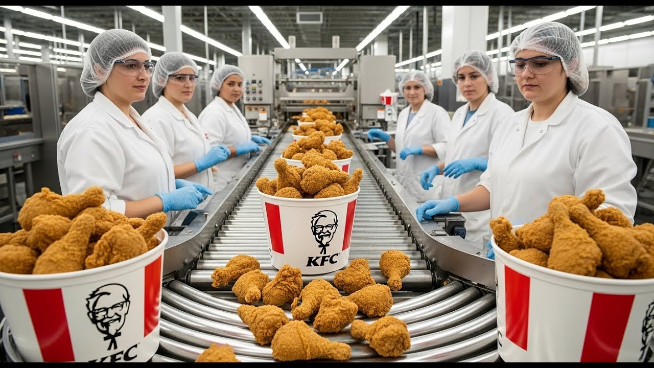 Inside a Giant Fried Chicken Factory: From Farm to Bucket (Full Process)