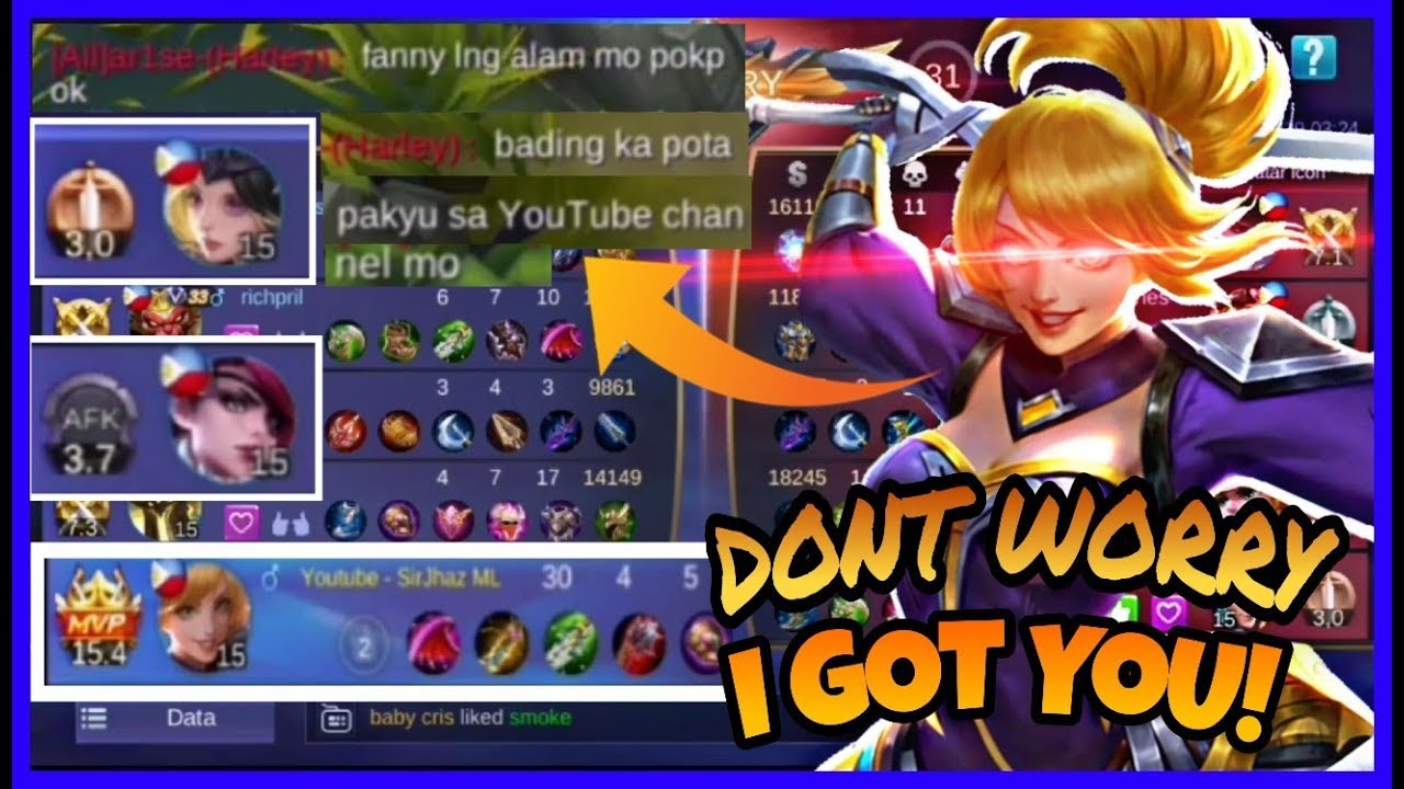 Paano Manalo na may isang AFK at Cancer sa Epic rank • Natrashtalk nanaman Fanny ko ng Harley