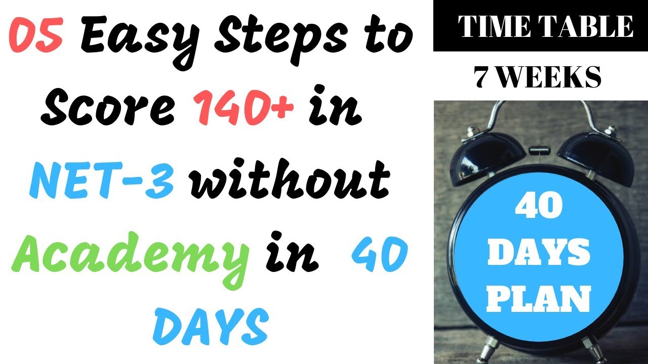 How to score 140+ in NET-3 without Academy by just 40 days Preparation-TIME TABLE FOR NUST NET