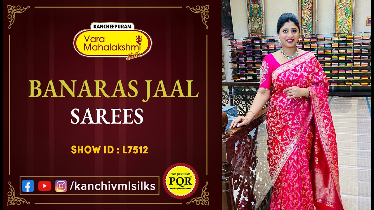 Banaras Jaal Sarees Collection | WhatsApp 89 0001 0002 | Kancheepuram Varamahalakshmi Silks LIVE