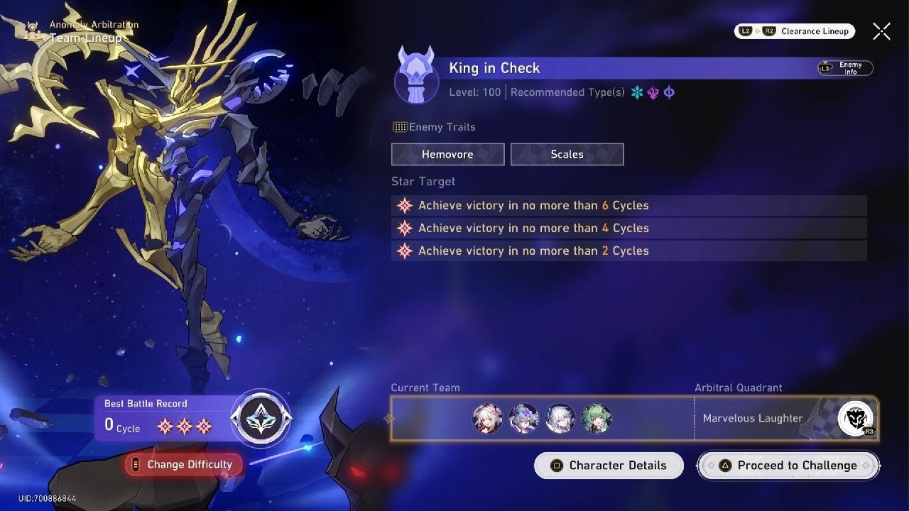 Honkai: Star Rail 4.5 Anomaly Arbitration King in Check 0 Cycle Team Elation