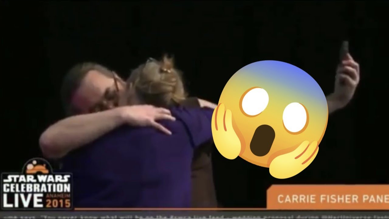 Carrie Fisher kissing a fan | Star Wars Celebration 2015 (Carrie Fisher Panel)