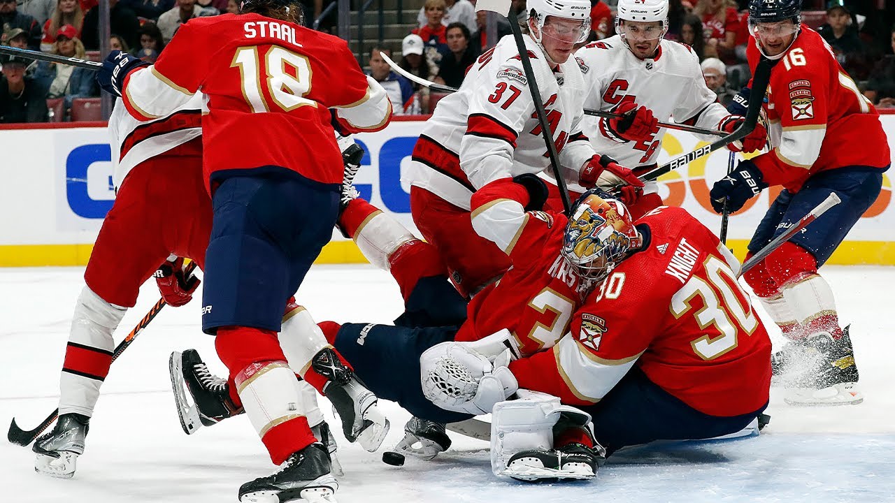 Spencer Knight turns in a 40-save shutout to blank the Hurricanes