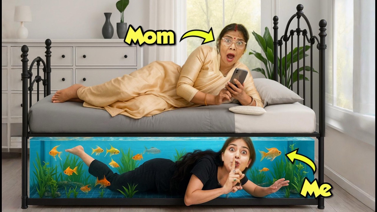 I built a SECRET Aquarium Under my Mom’s Bed!🤫