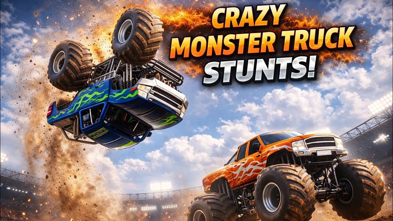 CRAZY MONSTER TRUCK FLIP IN THE ARENA! 🚛🔥