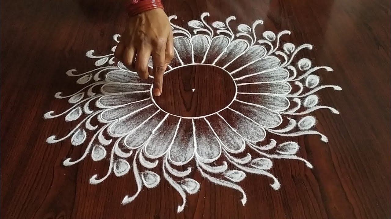 Janmasthami special rangoli only (5×3) dot's..