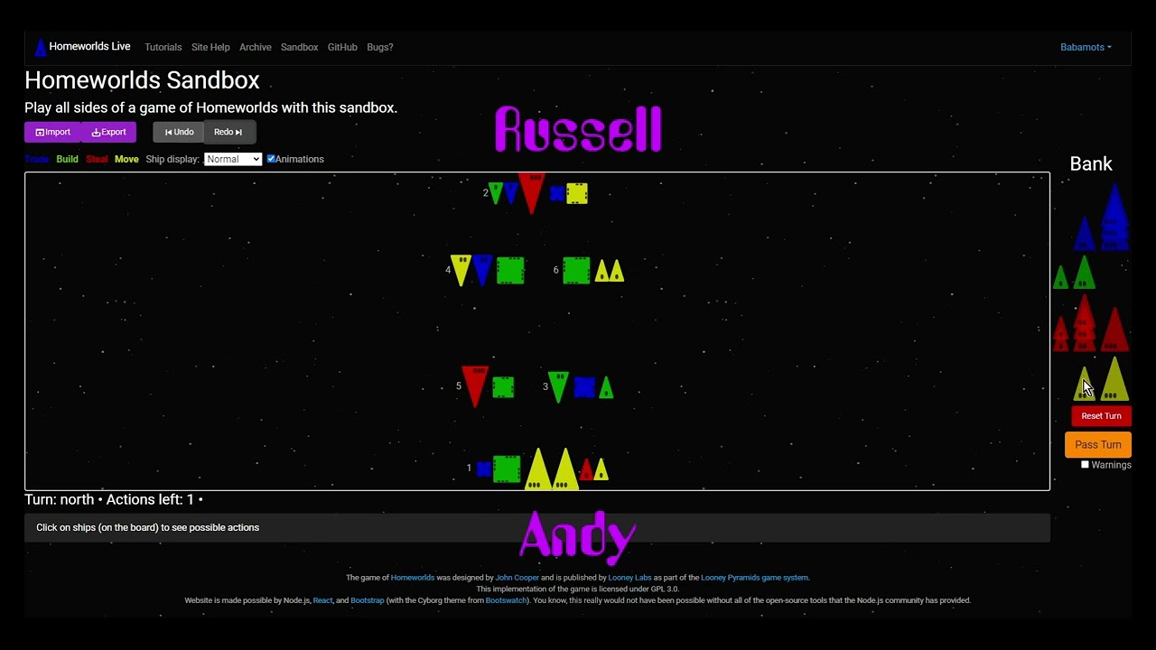 The first recorded game - Andy Looney vs Russell Grieshop