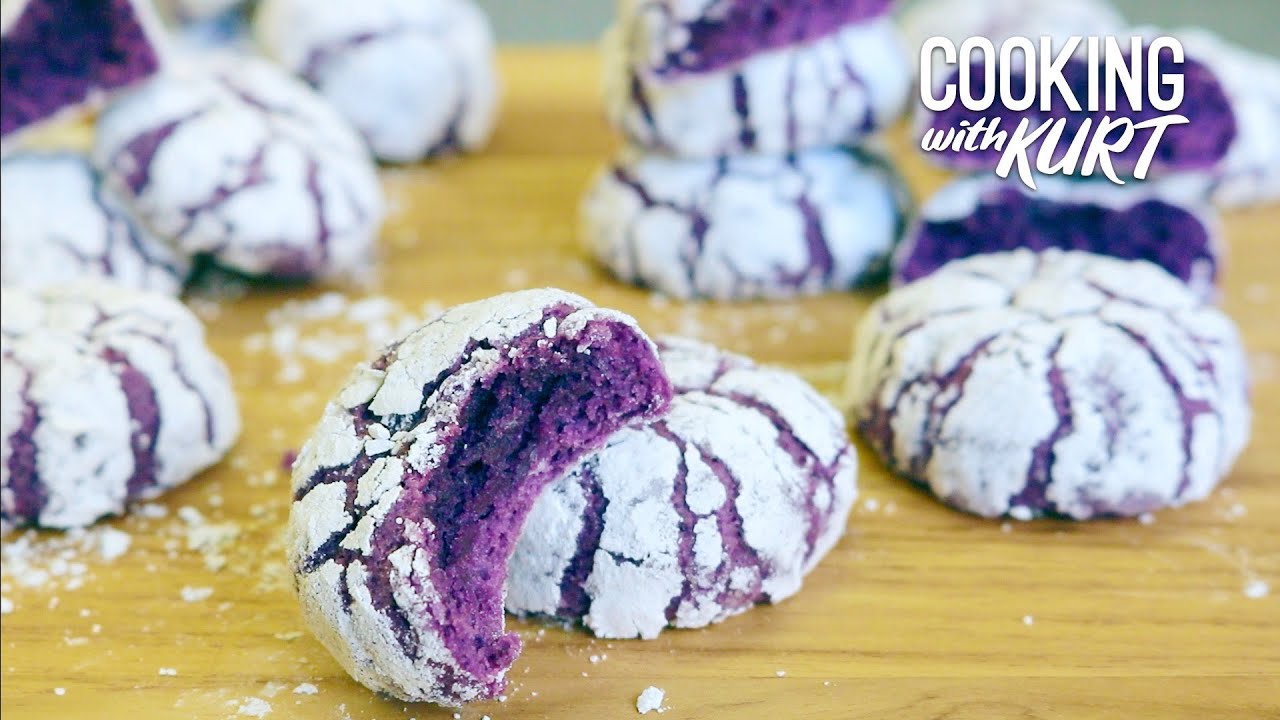 Печенье Ube Crinkle: пышный фиолетовый батат с мягкой сердцевиной и хрустящей текстурой | Готовим...