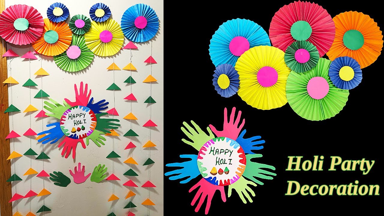 Holi Decoration Ideas | Holi Party Decoration Ideas | Holi Crafts | Paper Garland Decoration