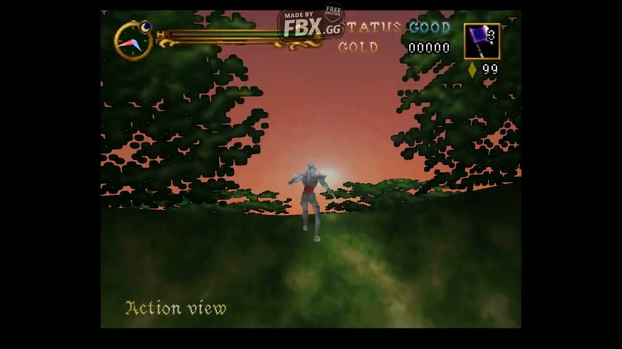Castlevania   Legacy of Darkness campfire site/vampire chase intro