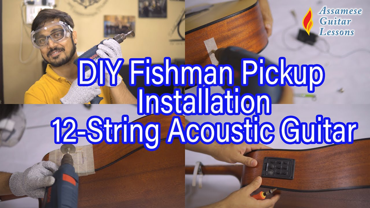 Fishman Presys Blend 301 Pickup Installation on 12 String Acoustic Guitar - Cort AD 810-12 OP
